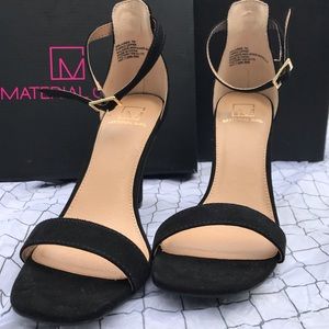 NWOT Material Girl Black Suede heeled sandal